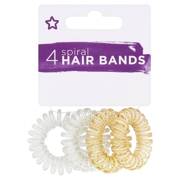 Superdrug 4 Metallic Spiral Hair Bands GOODS Superdrug   