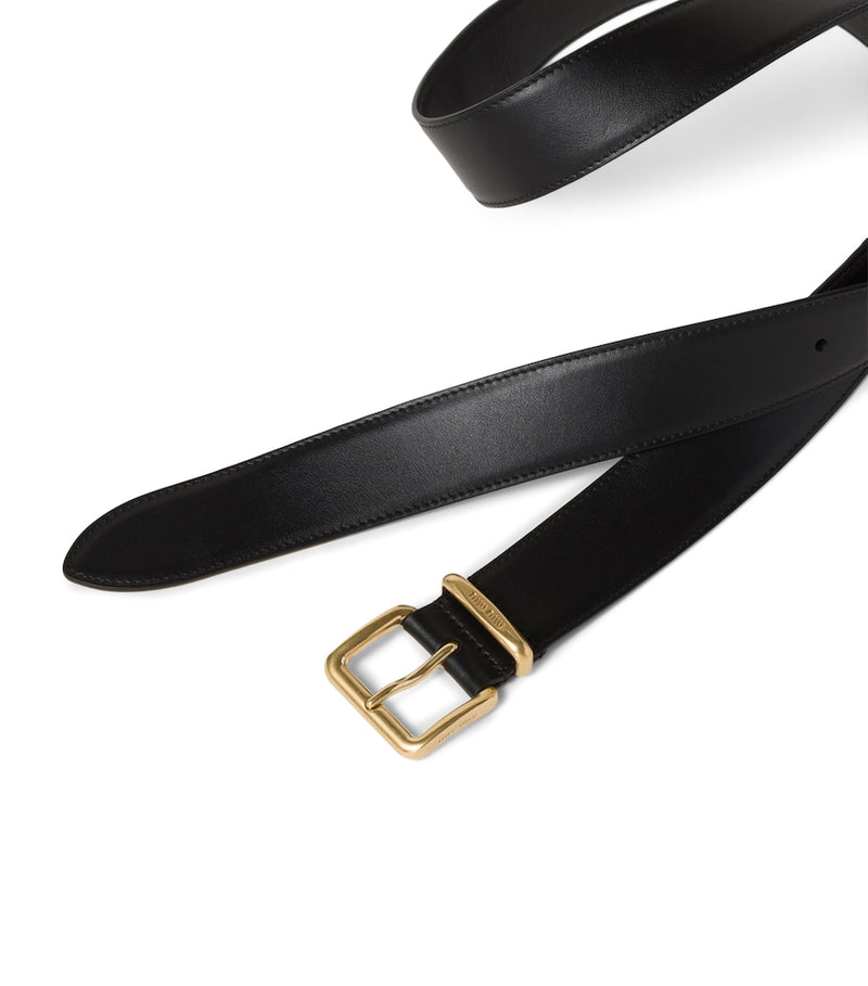 Miu Miu designer leather belt in calfskin, UK version