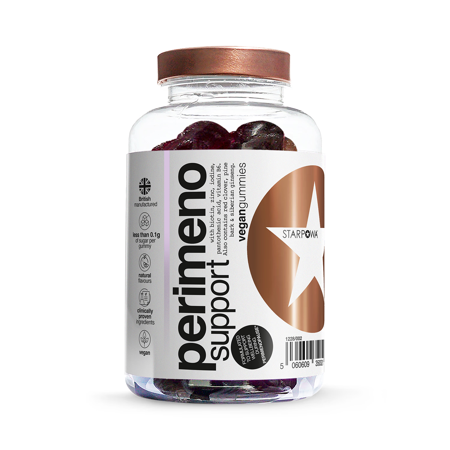 Starpowa perimenopause support gummies blackcurrant 60 count (British brand)