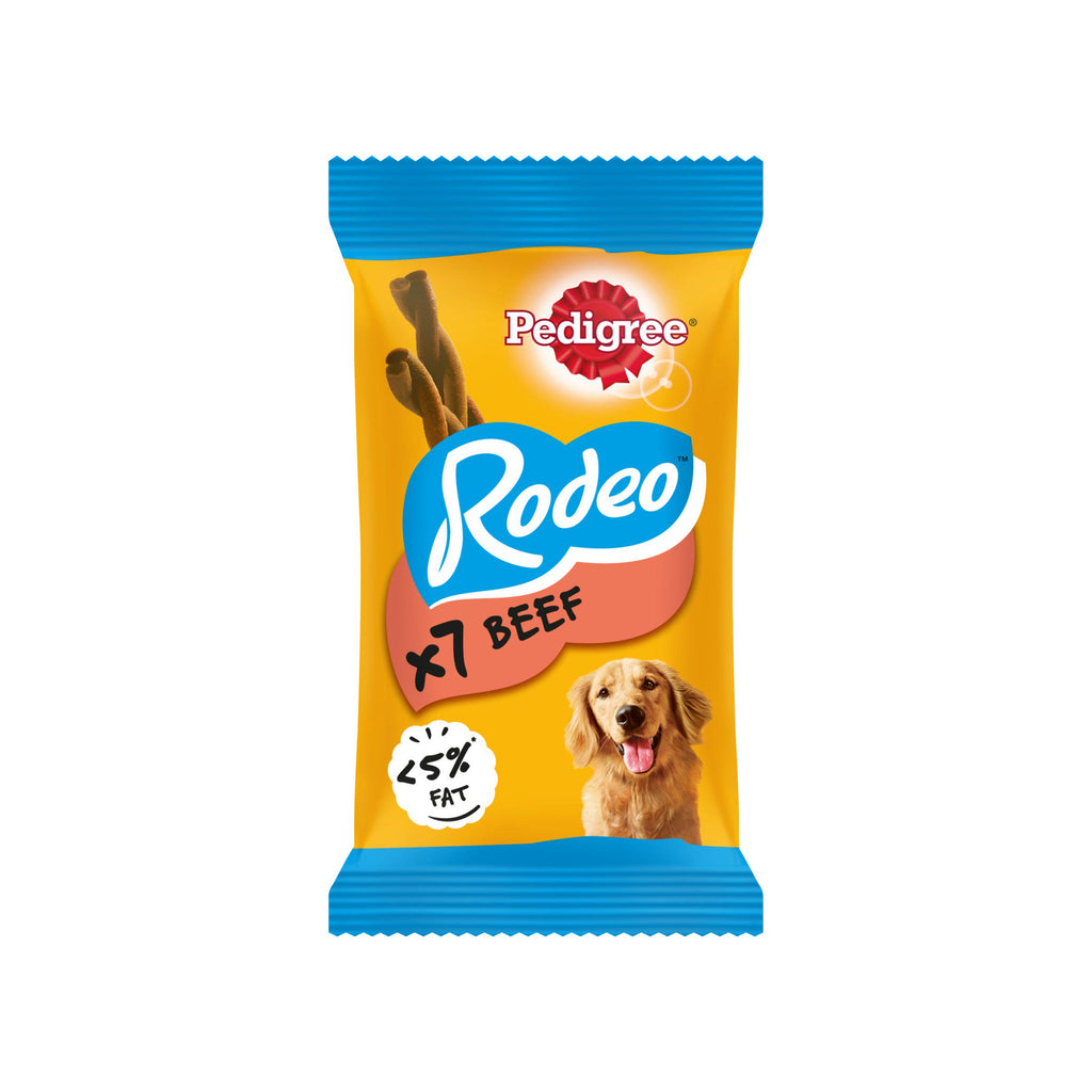 Pedigree Rodeo Adult Dog Treats Beef Sticks x7 123g