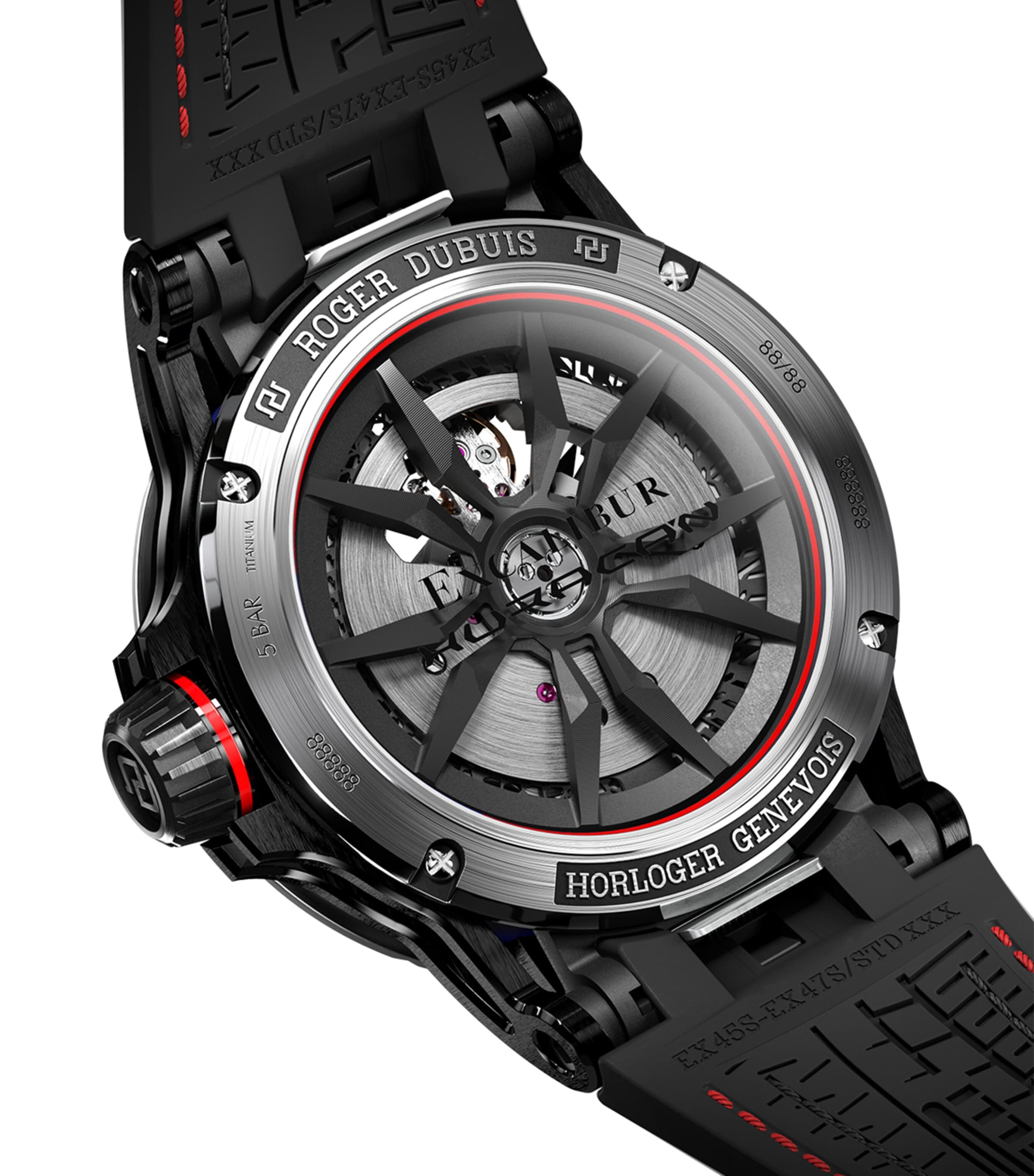 Roger Dubuis Excalibur Spider Huracan watch 45mm skeleton dial, imported from the UK
