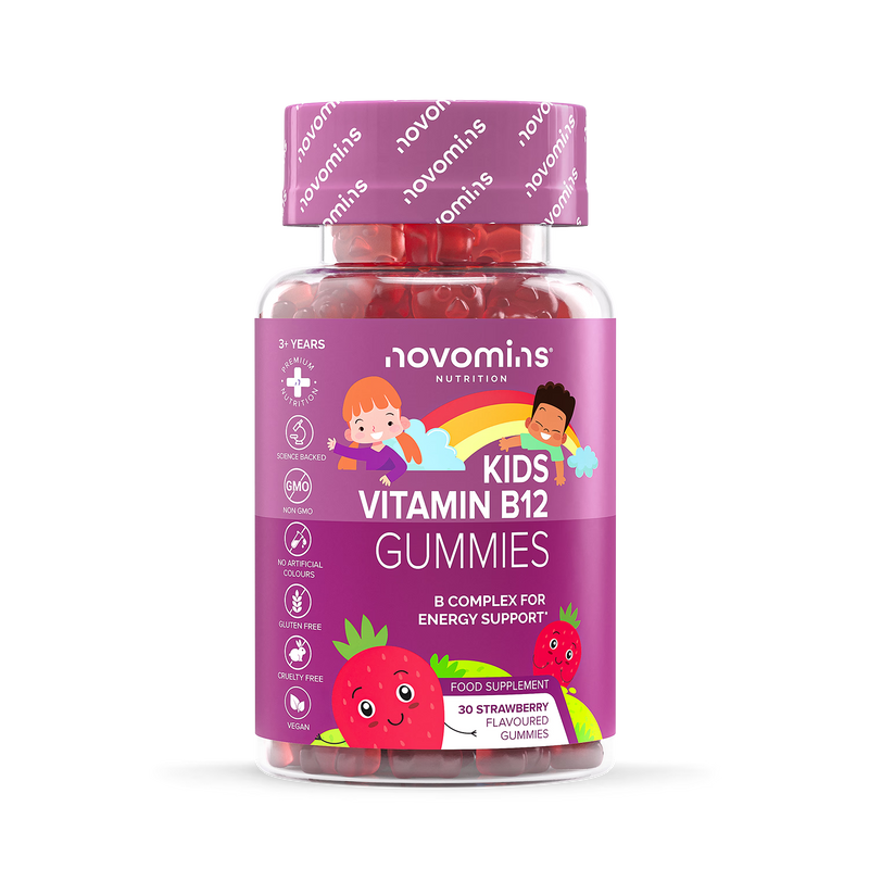 Novomins kids B12 strawberry gummies 30 count, UK version
