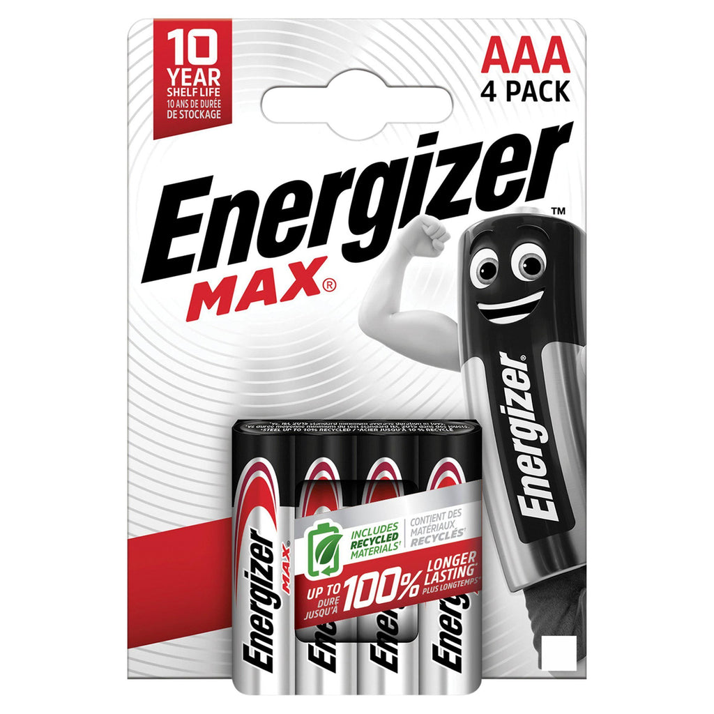 Energizer Max AAA Alkaline Batteries x4