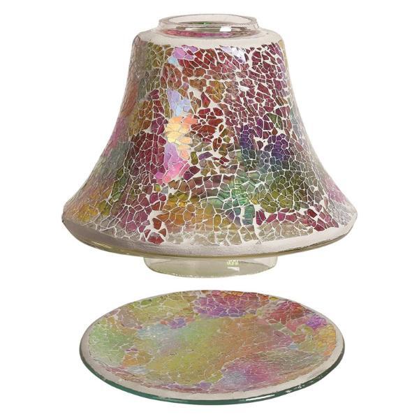 Aroma rainbow crackle candle shade and tray set - British product