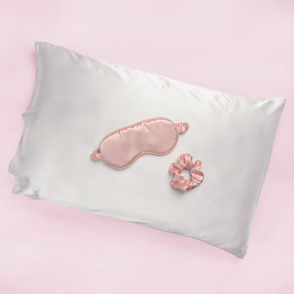 Brushworks Satin Sleep Set with pillowcase and eye mask - British product