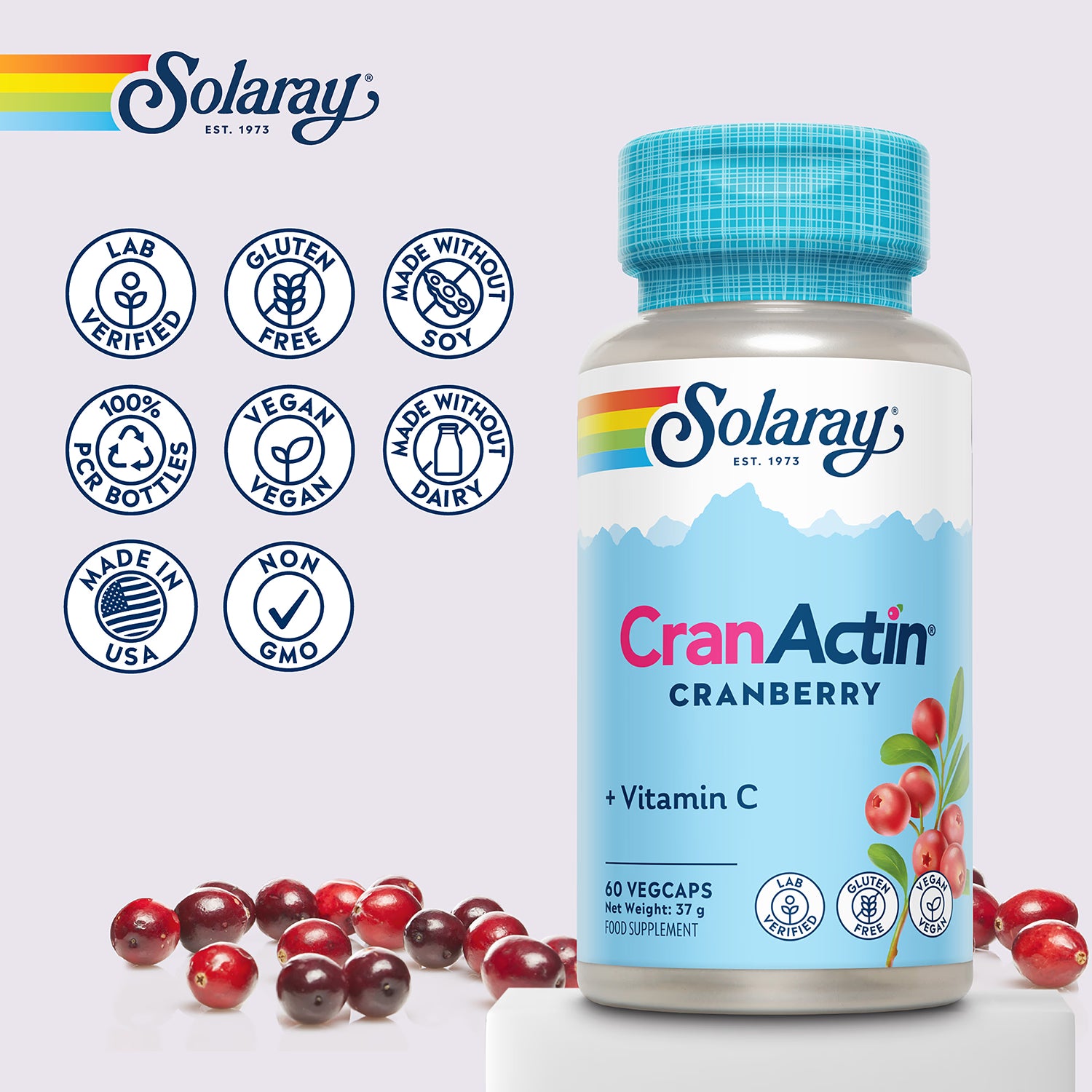 Solaray Cranactin cranberry supplement 60 capsules - British product