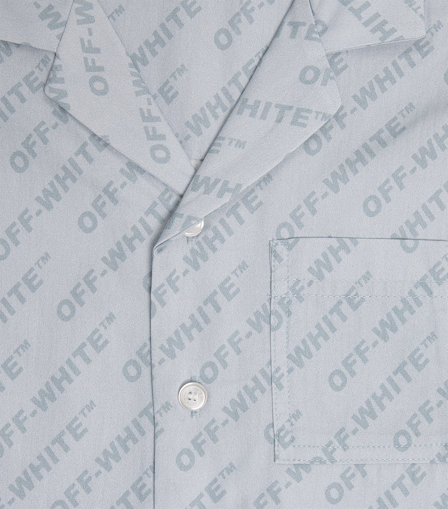 Off-White Kids Logo Bowling Shirt 4-12+ Years, imported from the UK