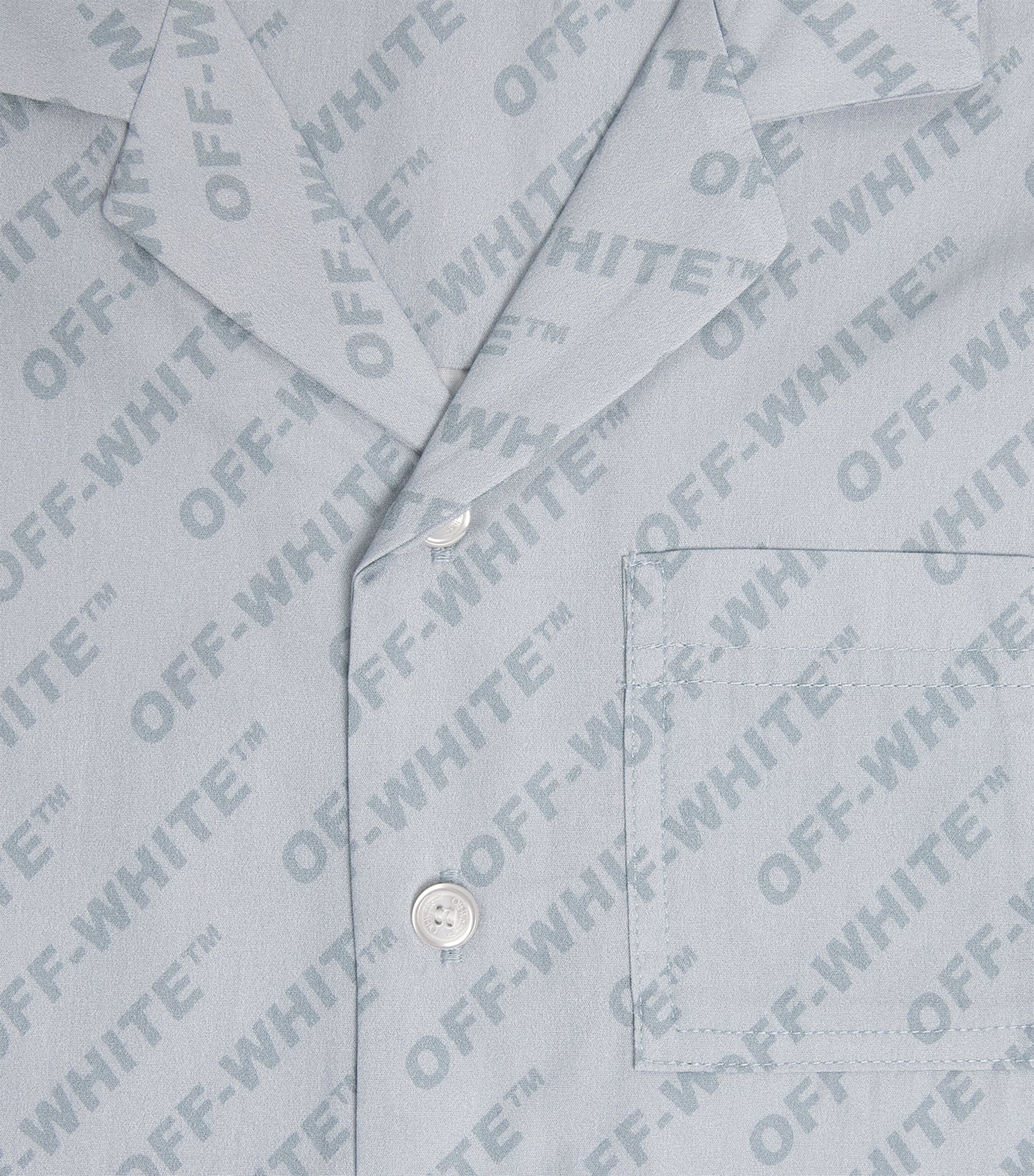 Off-White Kids Logo Bowling Shirt 4-12+ Years, imported from the UK