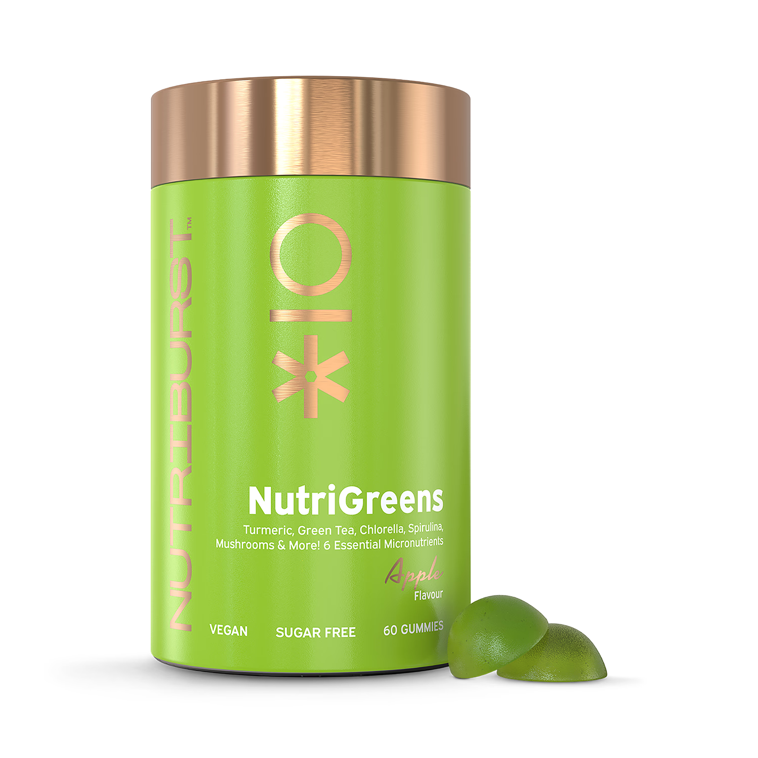Nutriburst Nutri Greens gummies vitamins B D turmeric 60 gummies (British brand)