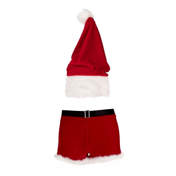 Ann Summers Mr Claus set velvet shorts Santa hat (British brand)