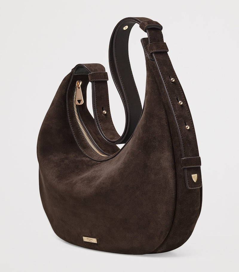 Aspinal of London suede Hudson Crescent cross-body bag, UK version