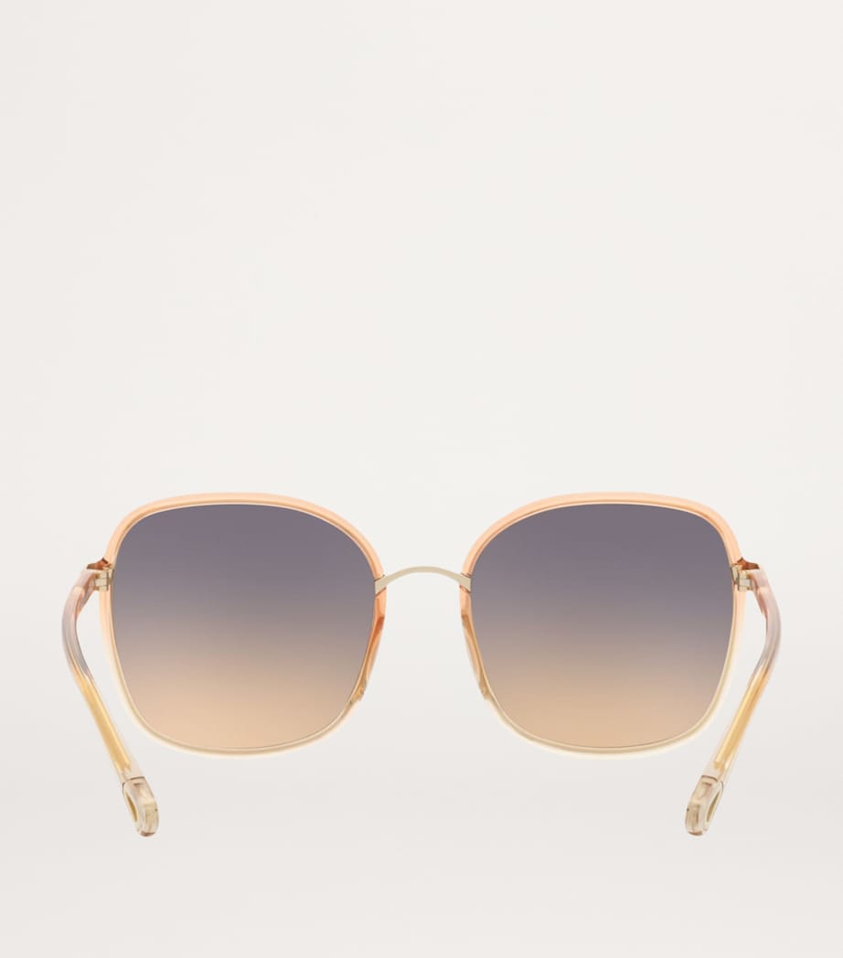 Chloé oversized square sunglasses with graduated tint (British brand)