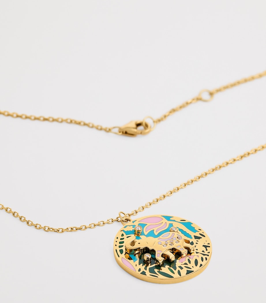 L'Atelier Nawbar gold and diamond elephant pendant necklace (British brand)