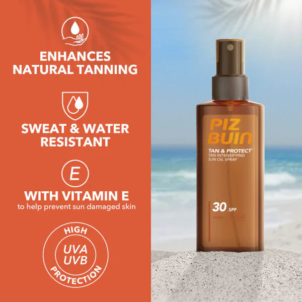Piz Buin accelerating sun oil SPF30 150ml, imported from the UK