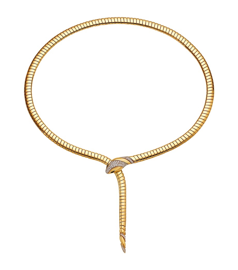 Bvlgari Serpenti tubogas necklace yellow gold diamonds, UK version