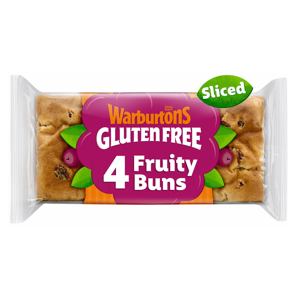 Warburtons Gluten Free Cinnamon & Raisin Sliced Fruity Buns x4