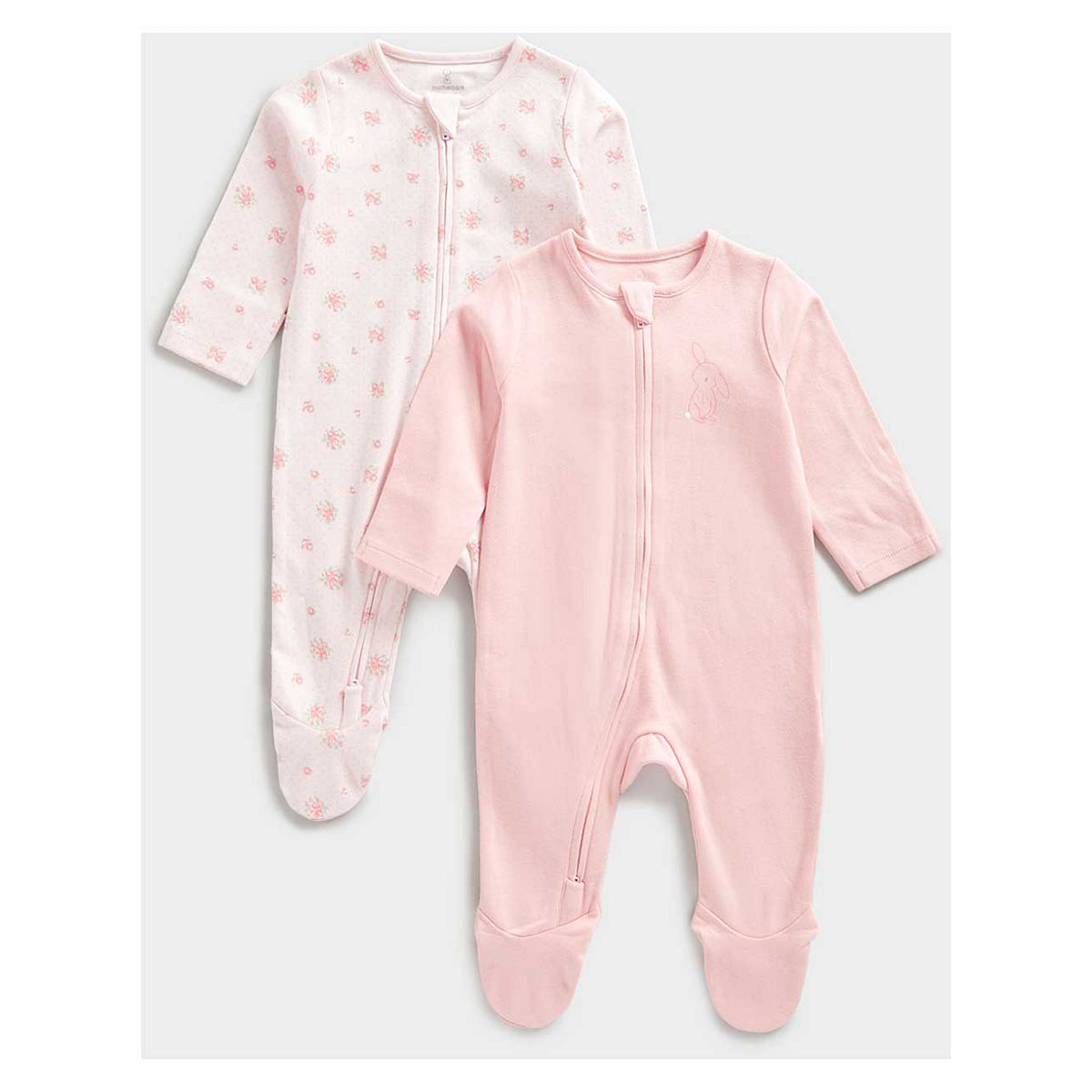 Mothercare Floral Zip-Up Baby Sleepsuits - 2 Pack GOODS Boots   