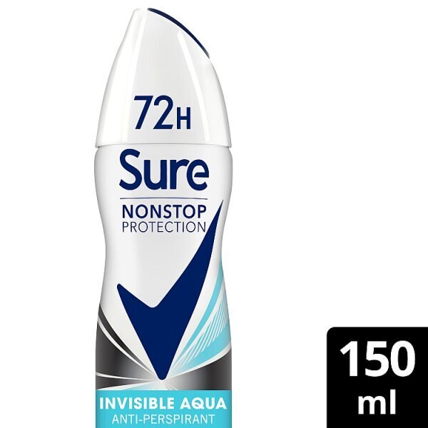 Sure Antiperspirant Deo Aerosol Nonstop Invis Aqua 150ml GOODS Superdrug   