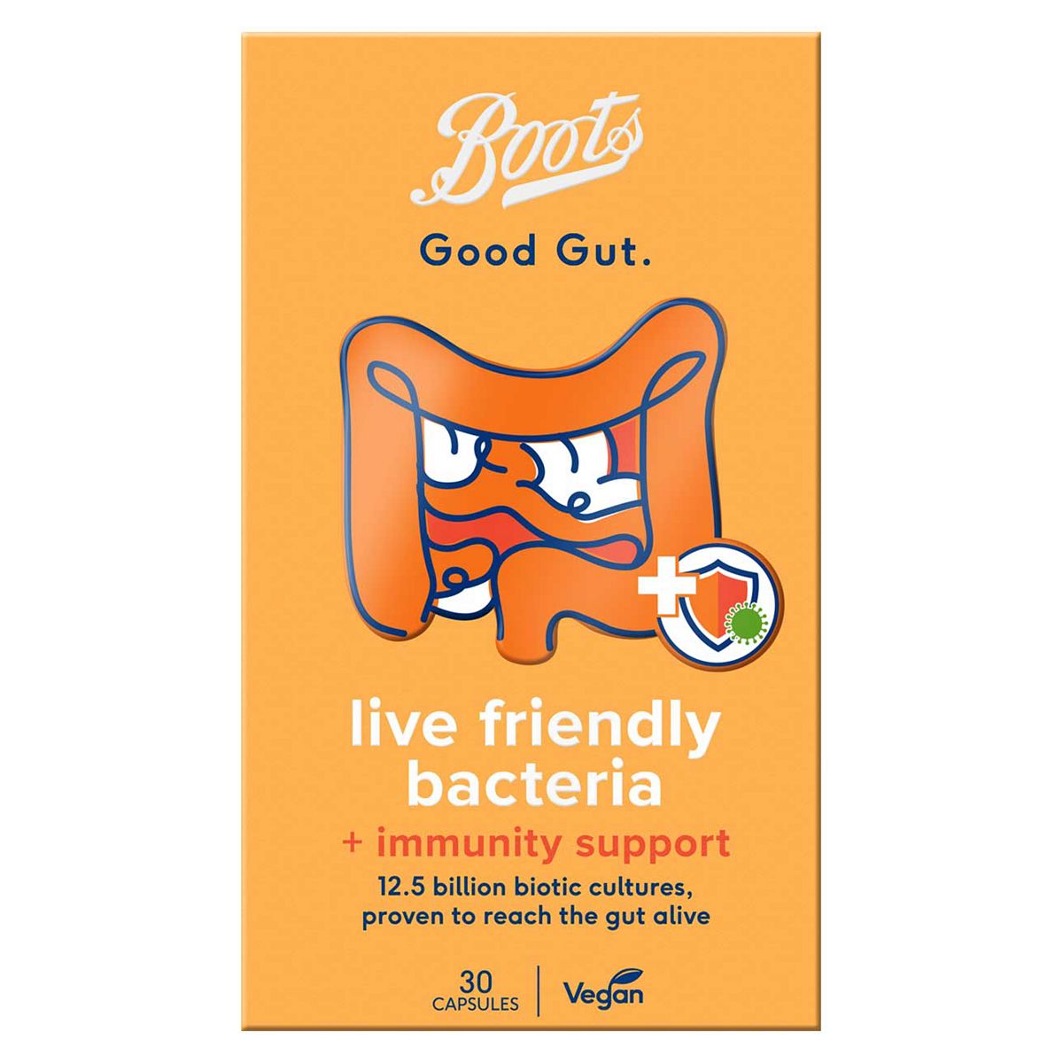 Boots Good Gut Live Friendly Bacteria +Immunity Support, 30 Capsules GOODS Boots   