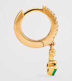 Suzanne Kalan yellow gold diamond emerald drop earrings, UK version