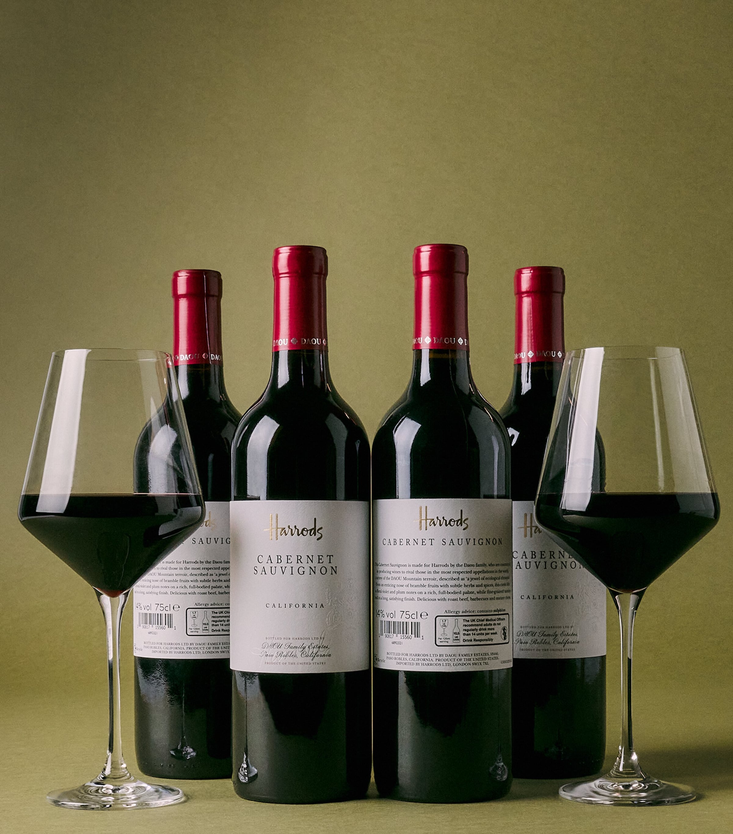 Harrods Cabernet Sauvignon Paso Robles red wine 12 bottles, UK version
