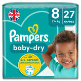 Pampers Baby-Dry Size 8, 27 Nappies, Essential Pack GOODS ASDA   