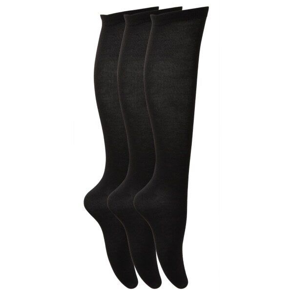 Girls Knee High School Socks (Pack Of 3) (UK Shoe 4-6) GOODS Superdrug Black  