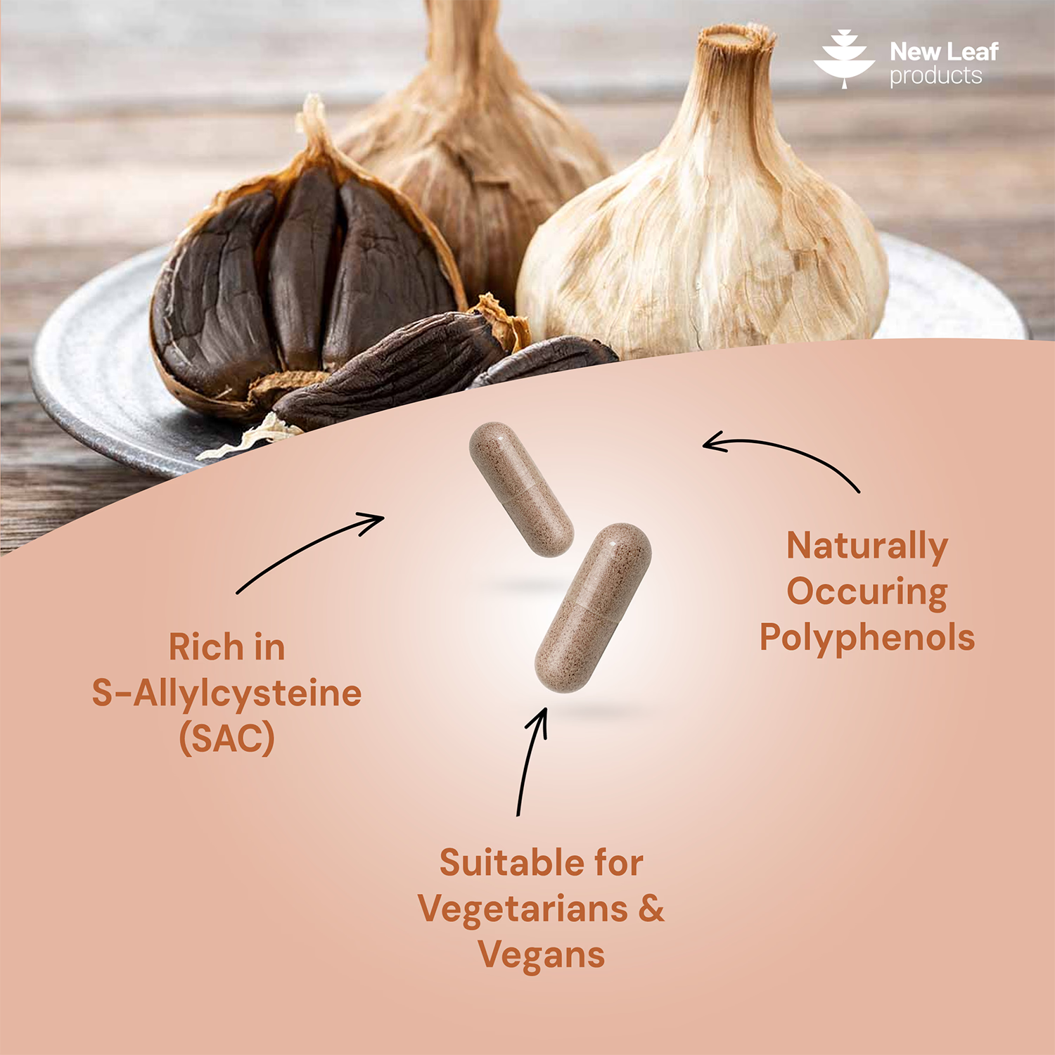 Black Garlic Capsules 180s supplement - British product