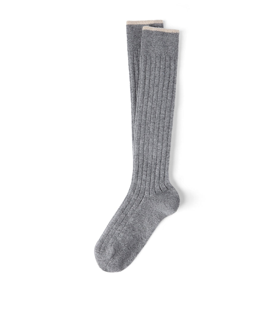 Brunello Cucinelli cashmere ribbed socks, UK version
