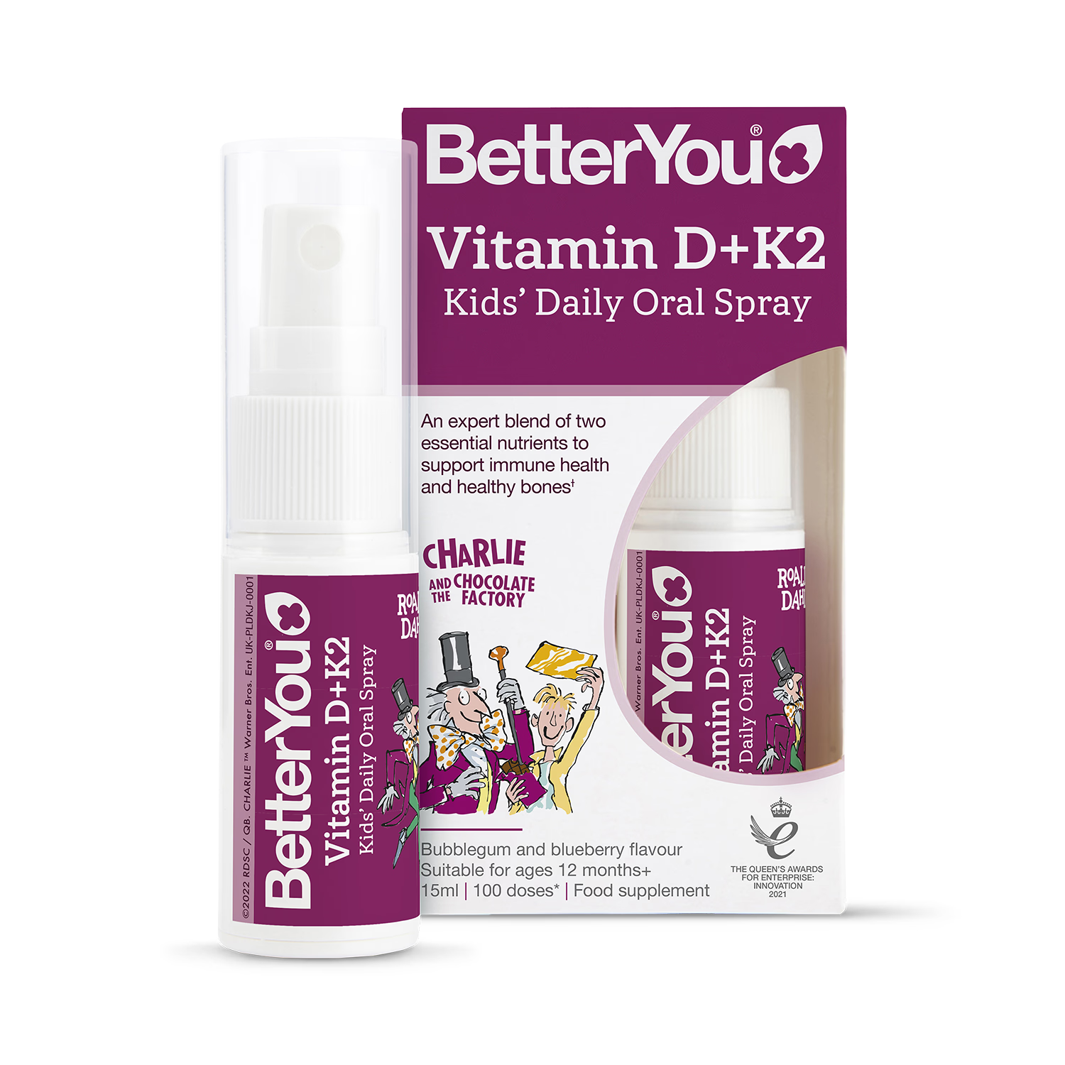 Betteryou kids vitamin D+K2 oral spray 15ml, UK version