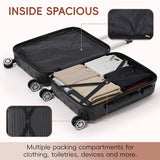 Livingandhome 2 Pcs Hard Shell Travel Suitcases Set