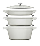Staub 3-piece round stackable cocotte set 24cm - British product