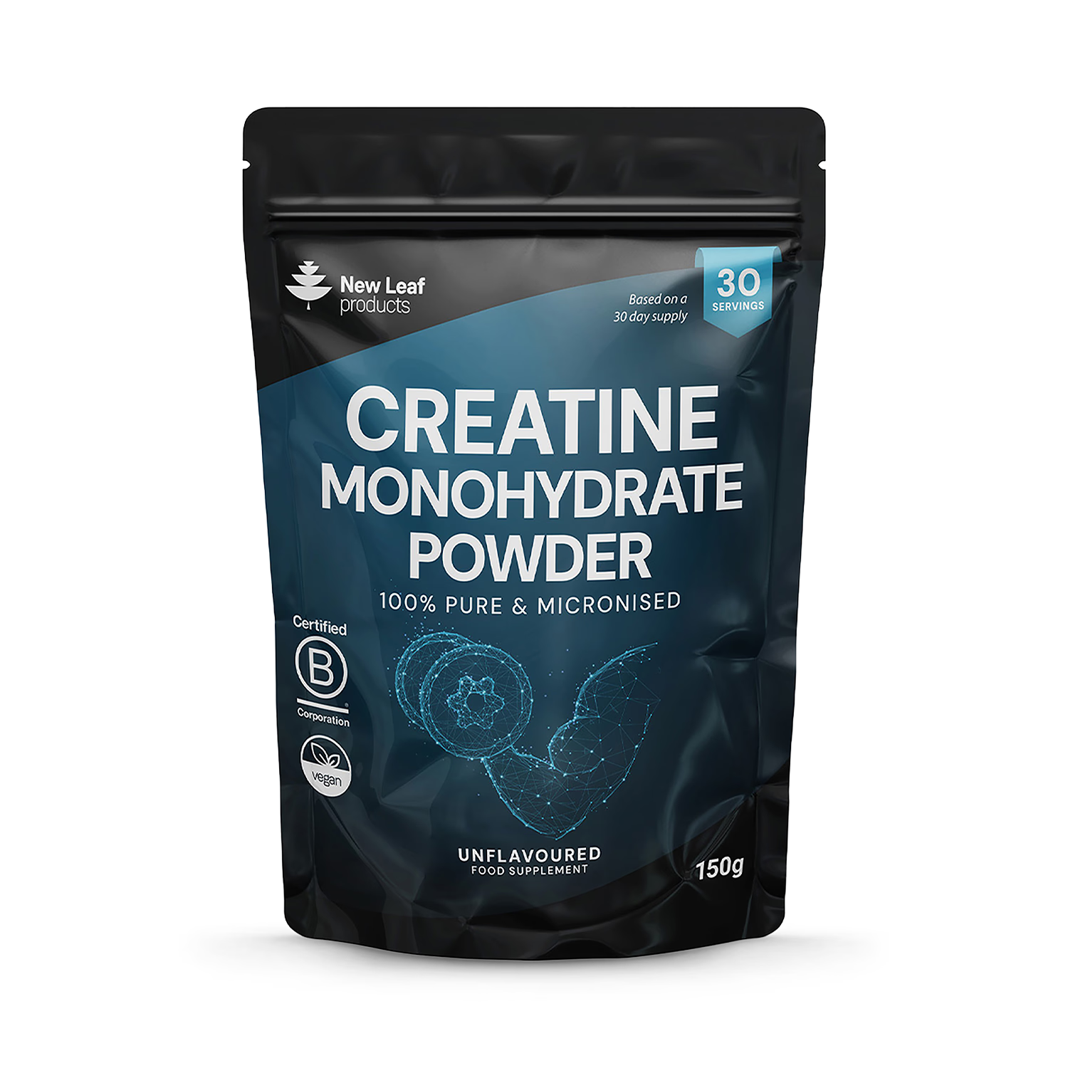 New Leaf Products creatine monohydrate powder 150g, UK version