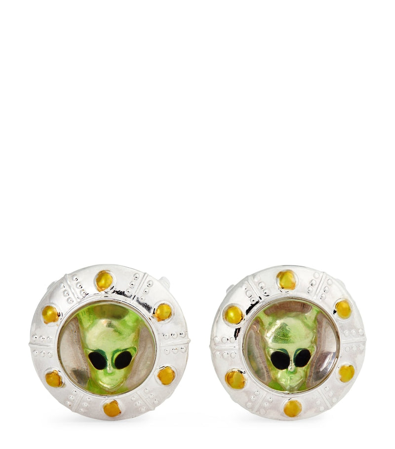Deakin & Francis sterling silver UFO cufflinks - British product
