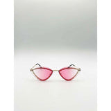 SVNX pink cat-eye sunglasses with gold frame, imported from the UK