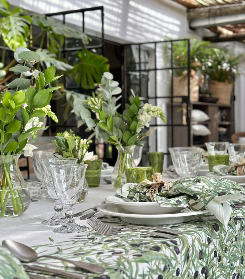 Summerill & Bishop L'Olivier linen tablecloth 165cm x 380cm (British brand)