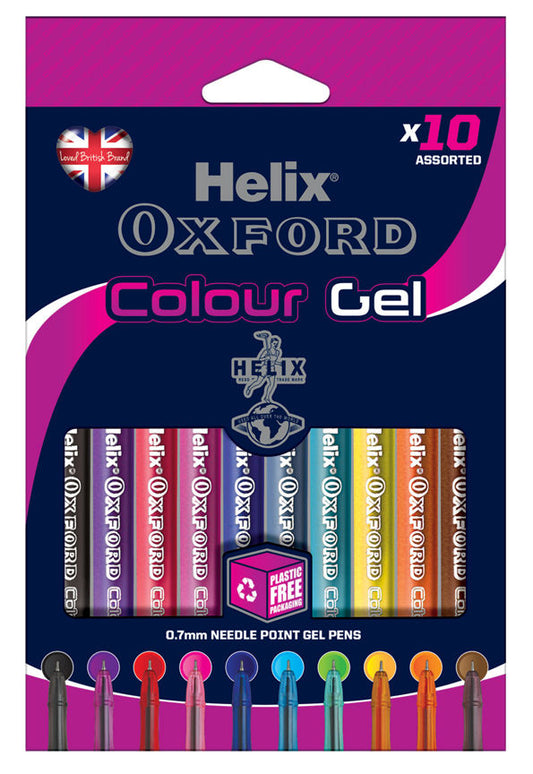 Oxford Helix Gel Pens - 10 Pack Office Supplies ASDA   
