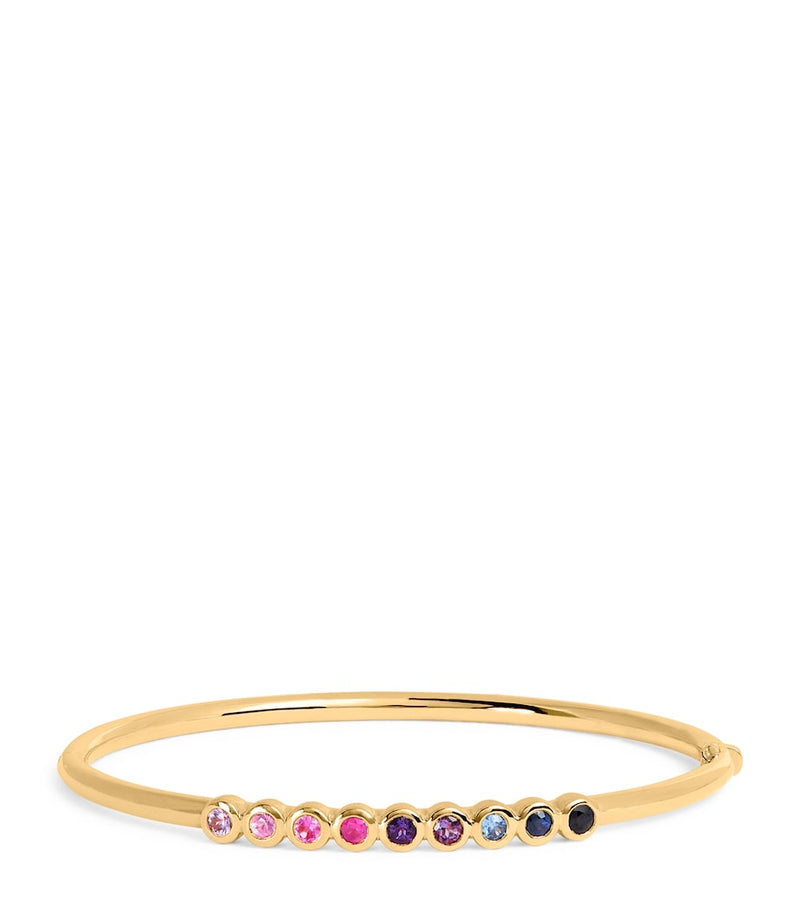 Emily P. Wheeler Jill bangle mixed sapphire yellow gold (British brand)