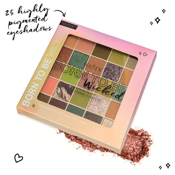 Technic Born To Be Wicked eyeshadow palette 25 shades (British brand)