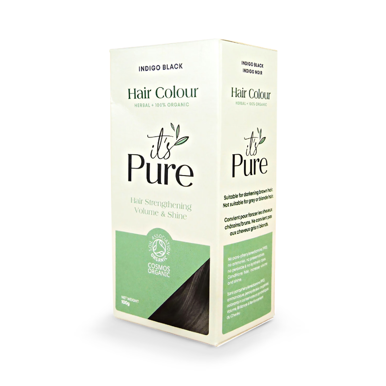 It's Pure organic indigo black hair colour powder 100g, imported from the UK