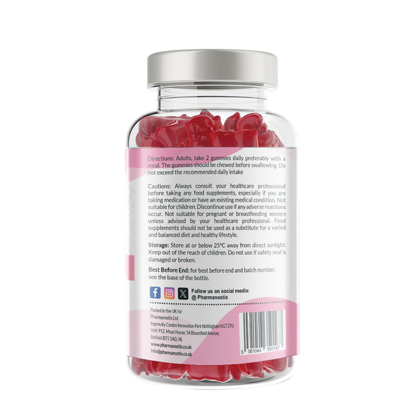 Pharmanostix Beauty Complex hair skin nails gummies 60, imported from the UK