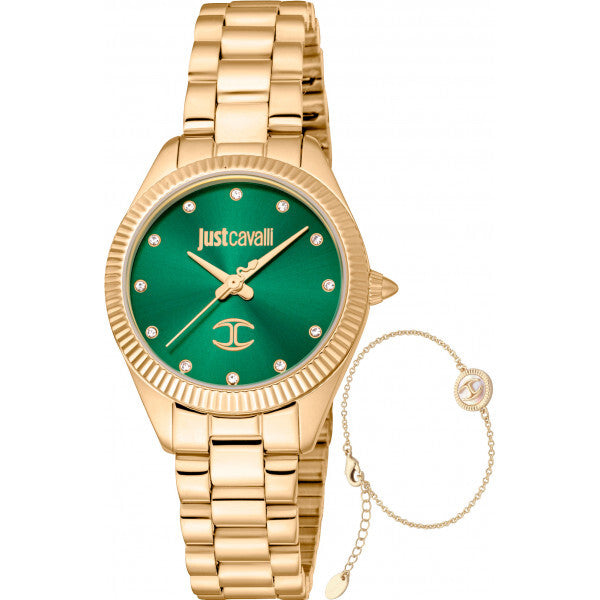Just Cavalli ladies watch and bracelet set in gold - British product