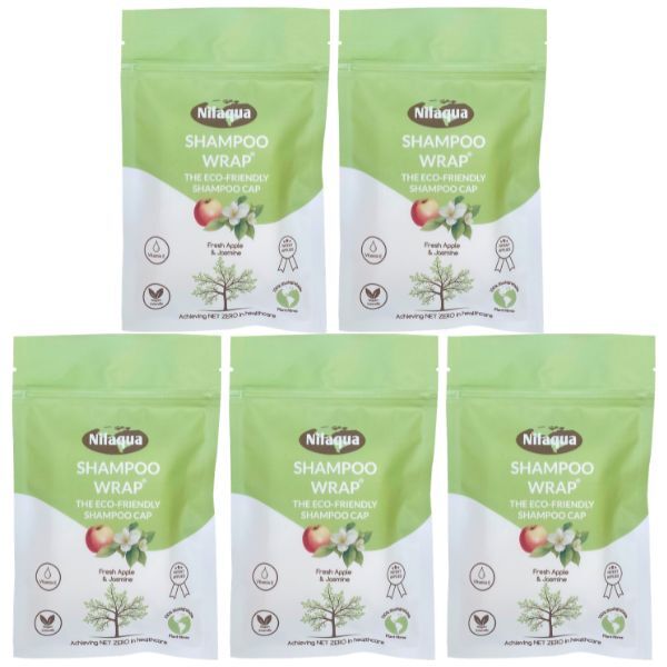 Nilaqua shampoo wrap apple and jasmine 5 pack, imported from the UK