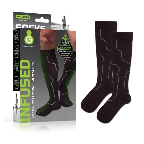 Greendrop infused recovery compression socks S-M, imported from the UK