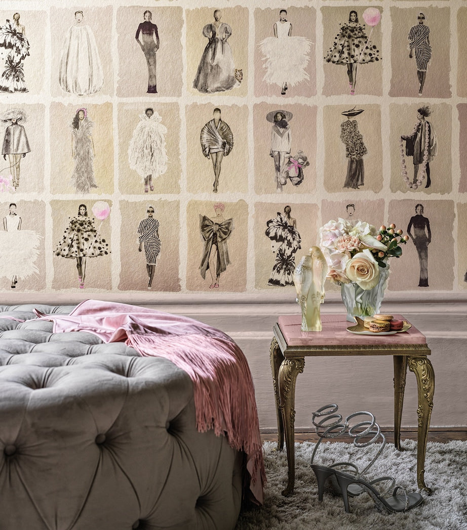 Cole & Son Harrods Couture Carousel wallpaper Blush Pearl, UK version