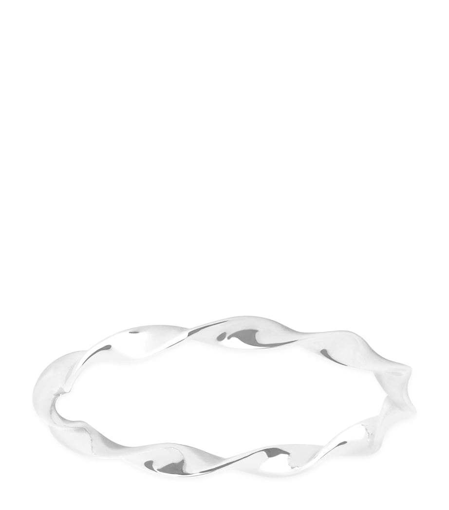 Astrid & Miyu white gold twist ring size H, UK version