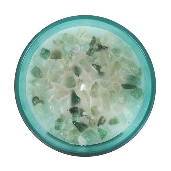 Something Different Mint Heart Chakra scented candle with crystals, imported from the UK