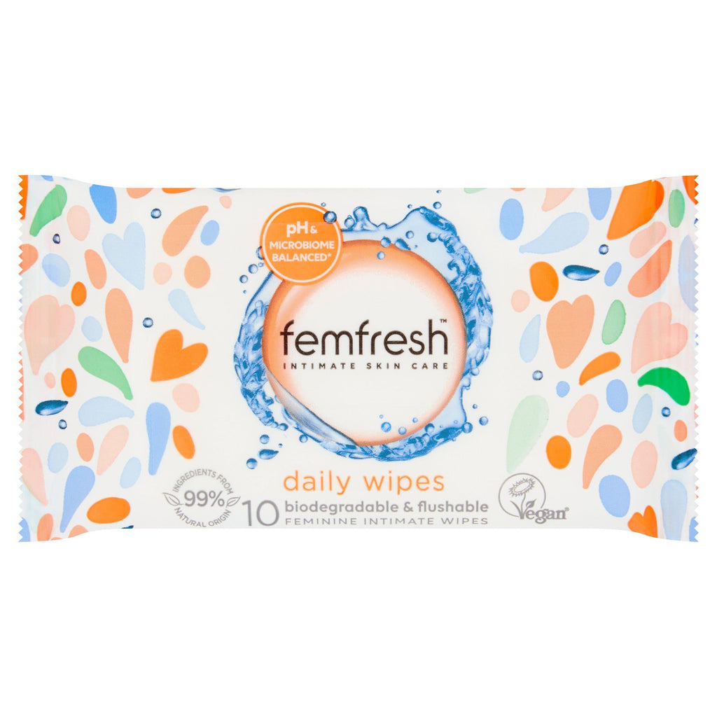 Femfresh Intimate Wipes, Pocket Size x10