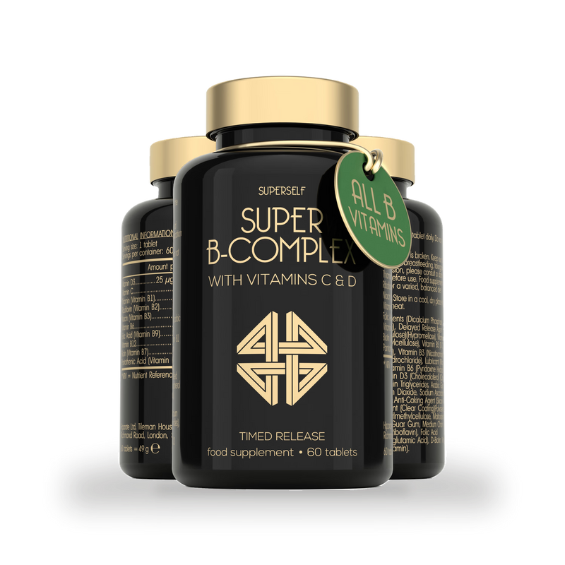 SuperSelf Vitamin B Complex high strength with vitamins D and C 60 tablets (British brand)