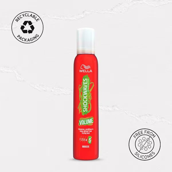 Wella Shockwaves Volume Mousse 200 ml (British brand)